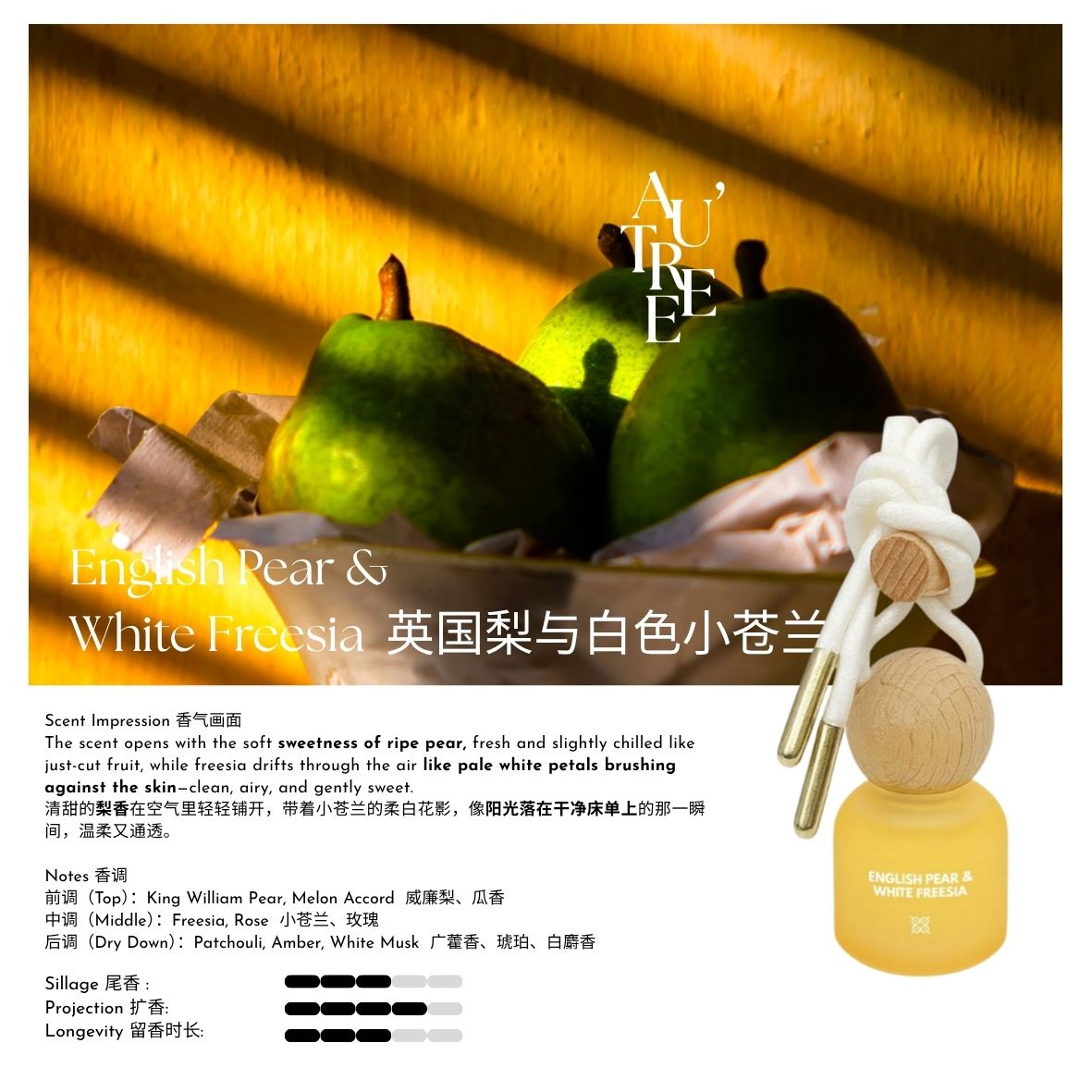 English Pear & White Freesia Car Perfume